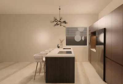 Moderne keuken van 2-slaapkamer appartement in Royal Vista met zwembad